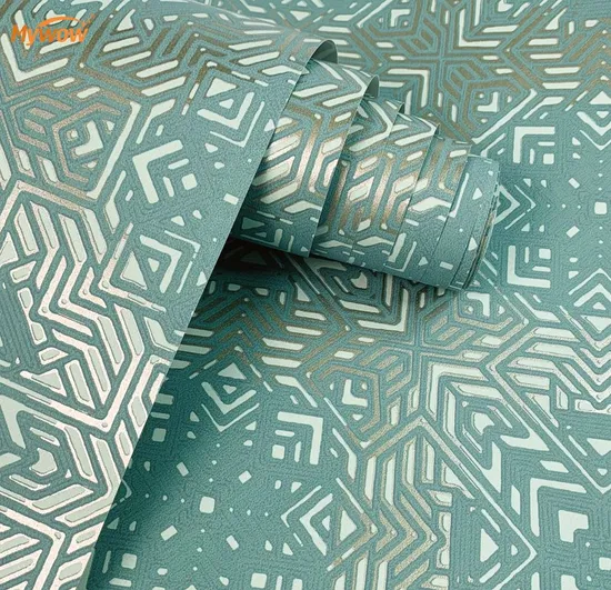 2023 Neue metallische PVC-Vliestapete mit modernem Design und Heimdekoration